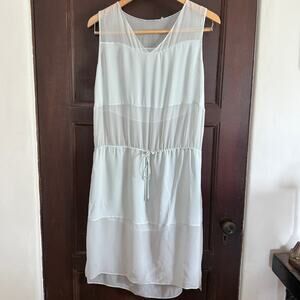 ELIE TAHARI | Sea Foam Green Silk Chiffon Sheer Drawstring Waist Swim Cover Up